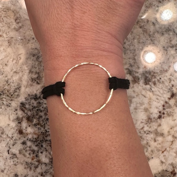 Jewelry - Black Suede and Gold Circle Bracelet
